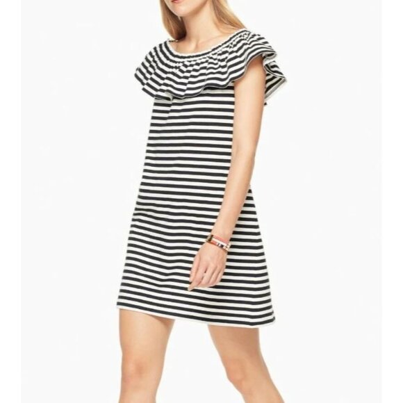 KATE SPADE Broome Street Striped Off the Shoulder Dress Sz S NEW w/o tags - Picture 2 of 5